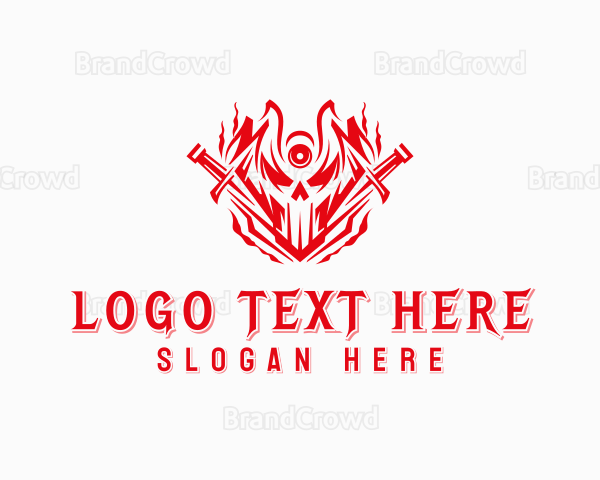 Skull Sword Warrior Logo