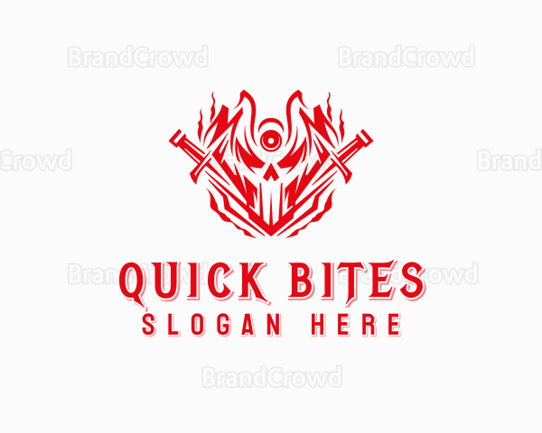 Skull Sword Warrior Logo