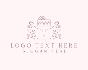 Sweet - Floral Dessert Cake logo design