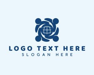 People Globe Support logo design