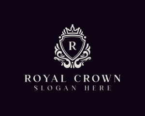 Royal Crown Wreath Shield logo design