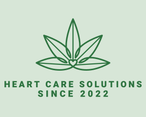 Natural Cannabis Heart logo design