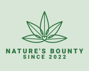 Natural Cannabis Heart logo design