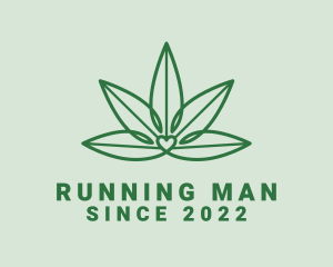 Smoking - Natural Cannabis Heart logo design