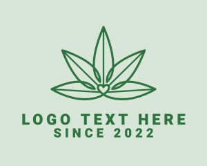 High - Natural Cannabis Heart logo design