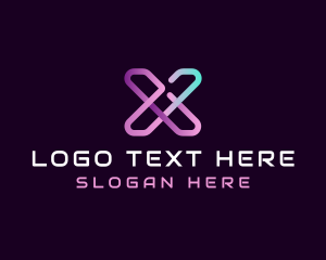 Cyber Tech Letter X logo design