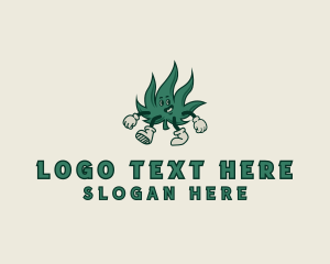 Walking - Cannabis Leaf Dispensary logo design