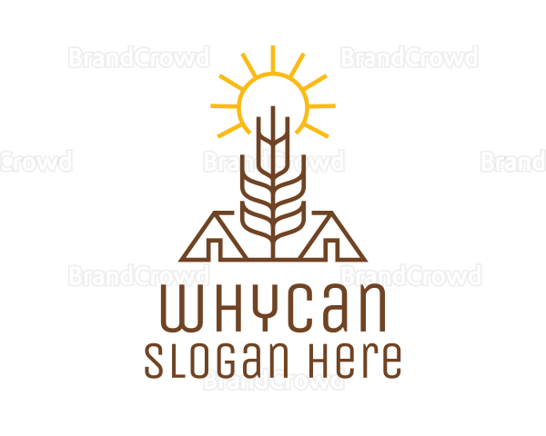 Monoline Wheat Barn Logo