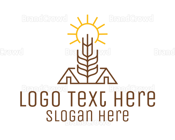 Monoline Wheat Barn Logo