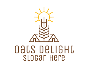Oats - Monoline Wheat Barn logo design