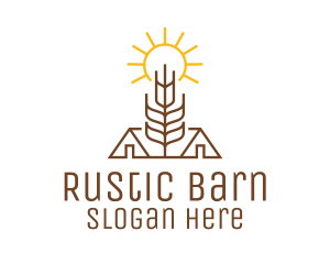 Monoline Wheat Barn logo design