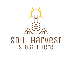 Monoline Wheat Barn logo design