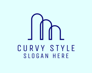 Curvy - Minimalist Curvy Buildings logo design