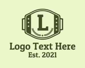 Rank - Green Military Letter logo design