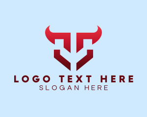 Online - Horn Gaming Bull Crest logo design