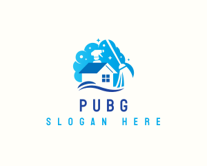 Mop - Home Sanitation Cleaning logo design