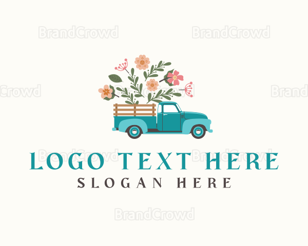 Floral Farm Truck Logo