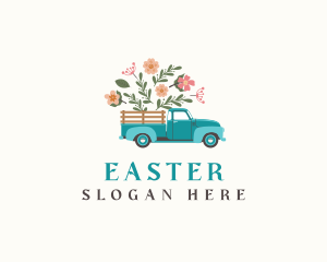 Rustic - Floral Farm Truck logo design