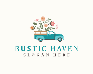 Floral Farm Truck logo design