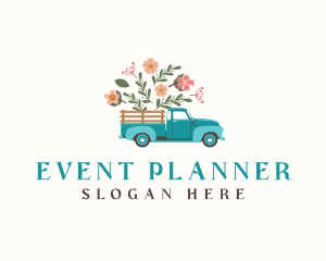 Transportation - Floral Farm Truck logo design
