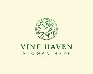 Natural Hand Vine logo design