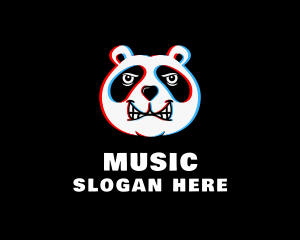 Icon - Panda Bear Glitch logo design