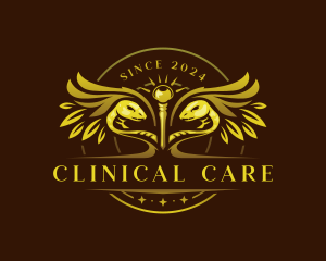 Wings Caduceus Medical logo design