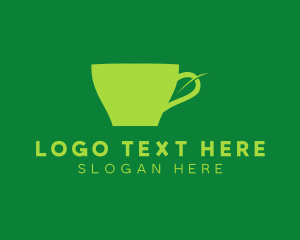 Tea Shop - Leaf Tea Cup logo design