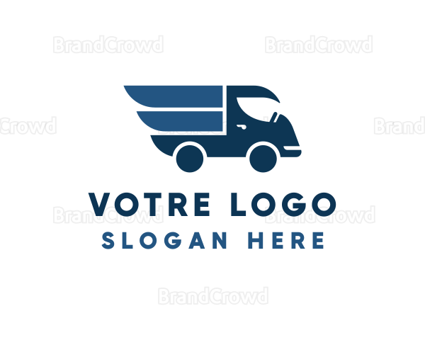 Blue Wings Delivery Truck Logo