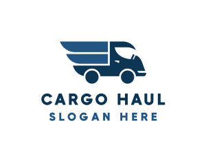 Blue Wings Delivery Truck logo design