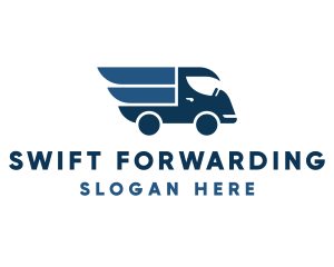 Blue Wings Delivery Truck logo design