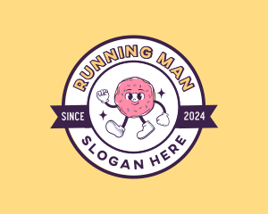 Retro Donut Cartoon Logo