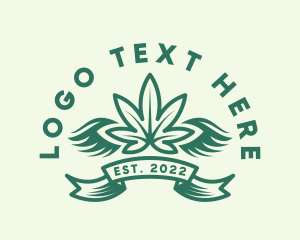 Green - Marijuana Herb Plant logo design