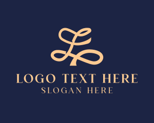 Library - Elegant Cursive Letter L logo design