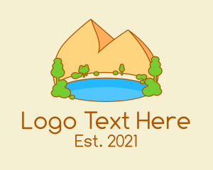 Travel Vlogger - Cute Oasis Park logo design