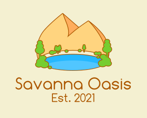 Cute Oasis Park logo design