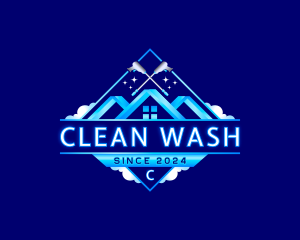 Sanitation Pressure Wash Cleaning logo design