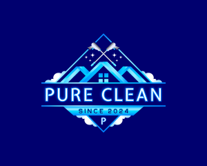 Sanitation Pressure Wash Cleaning logo design