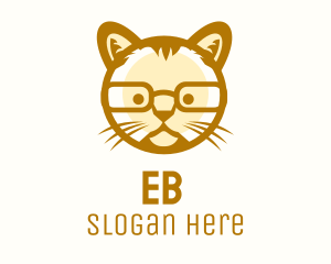 Geek Cat Glasses logo design