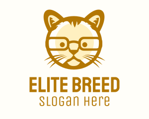 Geek Cat Glasses logo design