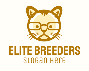 Geek Cat Glasses logo design