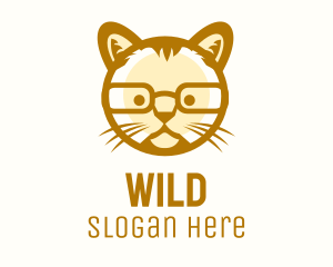 Geek Cat Glasses logo design