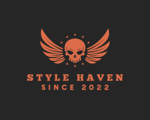 Veteran - Gaming Skull Wings logo design