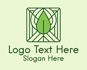 Decorative Green Leaf  Logo