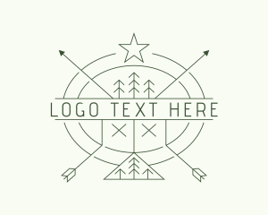 Campsite - Forest Arrow Star logo design