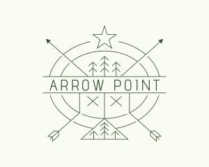 Archery - Forest Arrow Star logo design