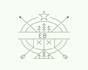 Forest Arrow Star logo design