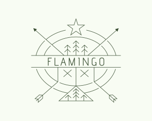 Summer Camp - Forest Arrow Star logo design