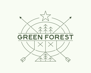 Forest Arrow Star logo design