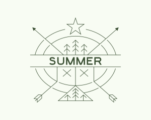 Hipster Camp Archery logo design